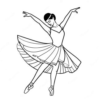 Ballet Dancer In Graceful Pose Coloring Page 49495-41100