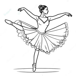 Ballet Dancer In Graceful Pose Coloring Page 49495-41296