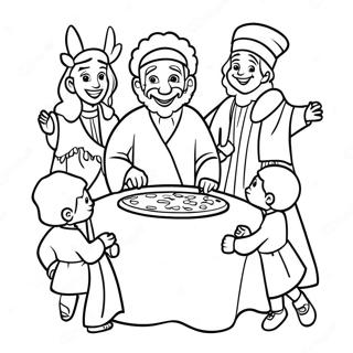 Joyful First Passover Celebration Coloring Page 49535-41134