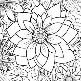 Dahlia Flower Coloring Page 49564-41159