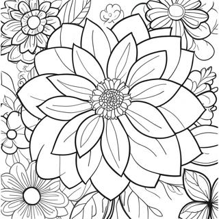 Dahlia Flower Coloring Page 49564-41351