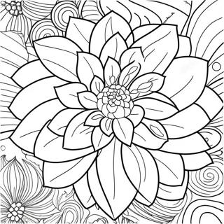 Dahlia Flower Coloring Page 49564-41352