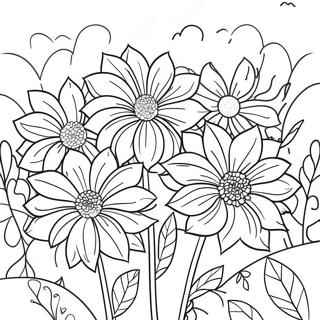 Beautiful Dahlia Garden Coloring Page 49565-41146