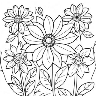 Beautiful Dahlia Garden Coloring Page 49565-41147