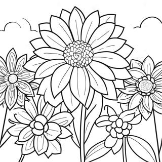 Beautiful Dahlia Garden Coloring Page 49565-41148