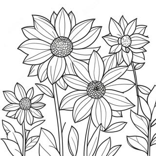 Beautiful Dahlia Garden Coloring Page 49565-41353