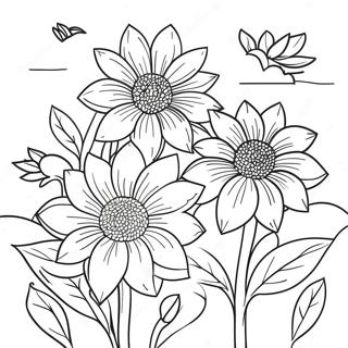 Beautiful Dahlia Garden Coloring Page 49565-41354