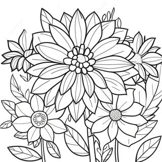 Beautiful Dahlia Garden Coloring Page 49565-41355