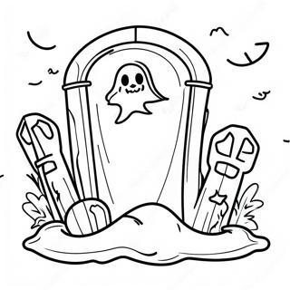 Spooky Tombstone Coloring Page 49585-41365