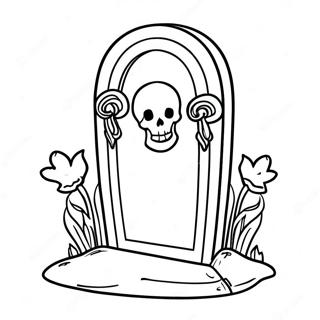 Spooky Tombstone Coloring Page 49585-41367