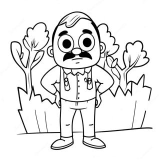 Hello Neighbor 2 Character Sneaking Coloring Page 49595-41381