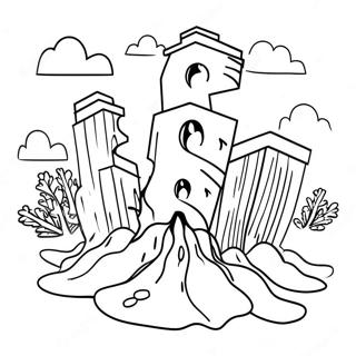 Colorful Earthquake Scene Coloring Page 49605-41385