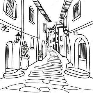 Charming Italian Village Coloring Page 49665-41431