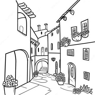 Charming Italian Village Coloring Page 49665-41432