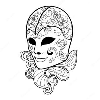 Elegant Phantom Of The Opera Mask Coloring Page 49685-41449