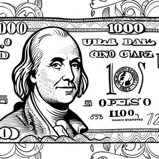 100 Dollar Bill Coloring Page 49704-41460