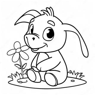 Cute Baby Eeyore With Flowers Coloring Page 49745-41521