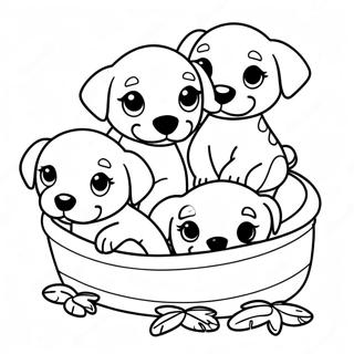 Cute Puppies At The Animal Shelter Coloring Page 49755-41501