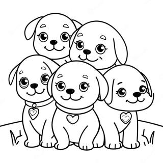 Cute Puppies At The Animal Shelter Coloring Page 49755-41503