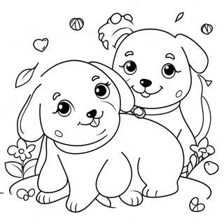 Cute Puppies At The Animal Shelter Coloring Page 49755-41504