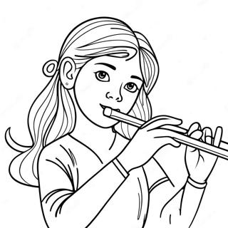 Beautiful Flute Player Coloring Page 49765-41507