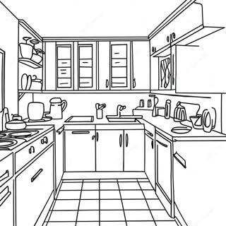 Chic Modern Kitchen Coloring Page 49785-41529