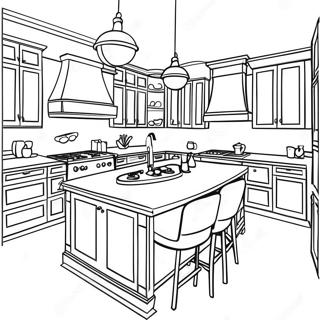 Chic Modern Kitchen Coloring Page 49785-41530