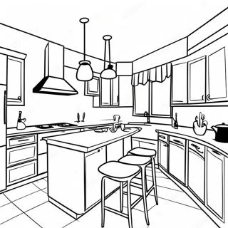 Chic Modern Kitchen Coloring Page 49785-41531