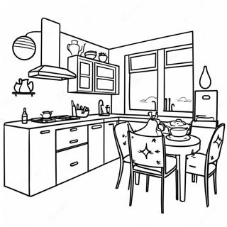 Chic Modern Kitchen Coloring Page 49785-41532