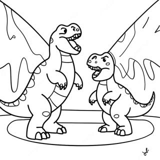 Dinosaurs Fighting In The Arena Coloring Page 49804-41538