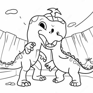 Dinosaurs Fighting In The Arena Coloring Page 49804-41540