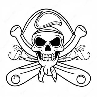 Colorful Pirate Jolly Roger Coloring Page 49825-41562