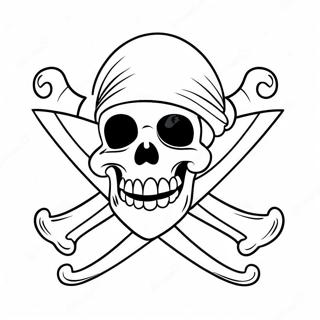 Colorful Pirate Jolly Roger Coloring Page 49825-41563