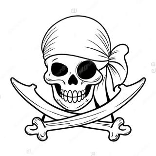 Colorful Pirate Jolly Roger Coloring Page 49825-41564