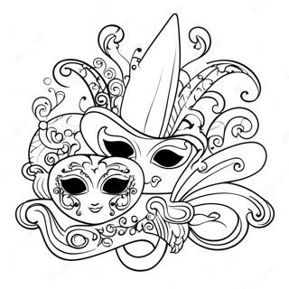 Vibrant Mardi Gras Parade Coloring Page 49855-41583