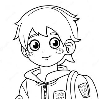 Cute Anime Boy Coloring Page 49894-41614