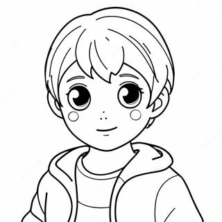 Cute Anime Boy Coloring Page 49894-41615