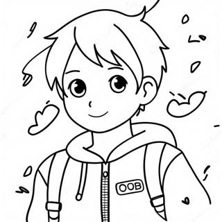 Adventurous Cute Anime Boy Coloring Page 49895-41622