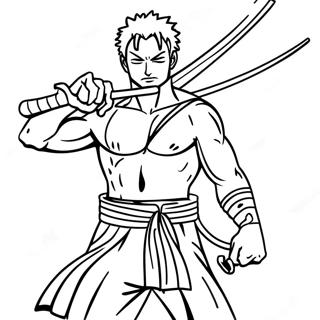 Zoro In Action Coloring Page 49905-41618