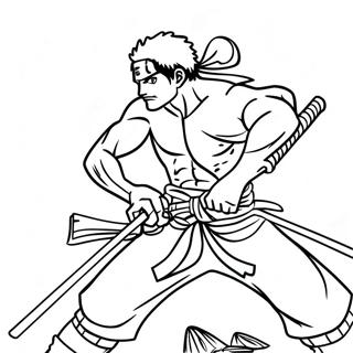 Zoro In Action Coloring Page 49905-41619