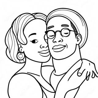 Black Couple Coloring Pages