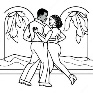 Black Couple Dancing Together Coloring Page 49915-41633