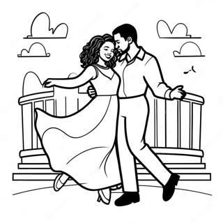 Black Couple Dancing Together Coloring Page 49915-41634