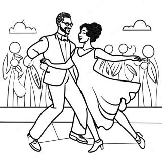 Black Couple Dancing Together Coloring Page 49915-41635