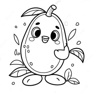 Cute Cartoon Mango Coloring Page 49925-41652