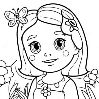 Cute Emily With A Butterfly Coloring Page 49935-41647