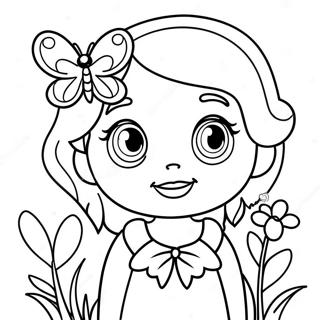 Cute Emily With A Butterfly Coloring Page 49935-41648