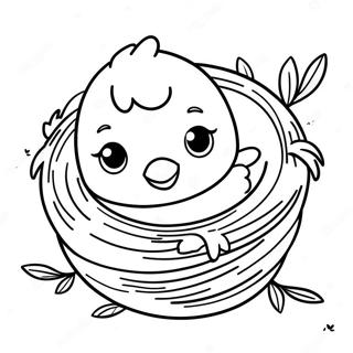 Cute Baby Chick In A Nest Coloring Page 4993-4005