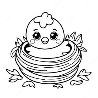 Cute Baby Chick In A Nest Coloring Page 4993-4008