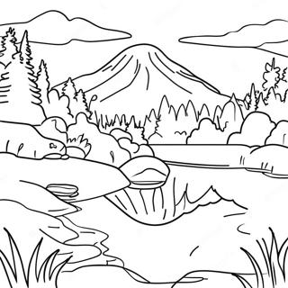 Beautiful Washington State Landscape Coloring Page 49945-41658